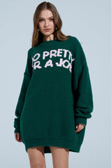 TOO PRETTY PRINTED SWEATER DRESS