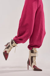 AZALEA WANG AMADA BROWN SPORTY STILETTO BOOTIE