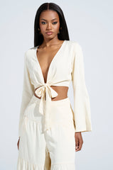 RELAX WITH ME TIE FRONT BLOUSE