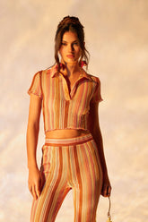 PALOMA KNIT COLLARED TOP
