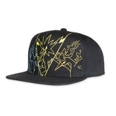 Articuno, Zapdos & Moltres Black Flat-Bill Hat (One Size-Adult)