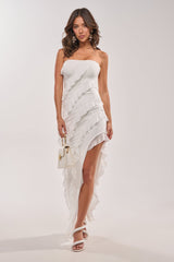 ELLA MESH TUBE DRESS IN WHITE