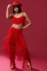 OH SO FRINGE PANTS IN RED
