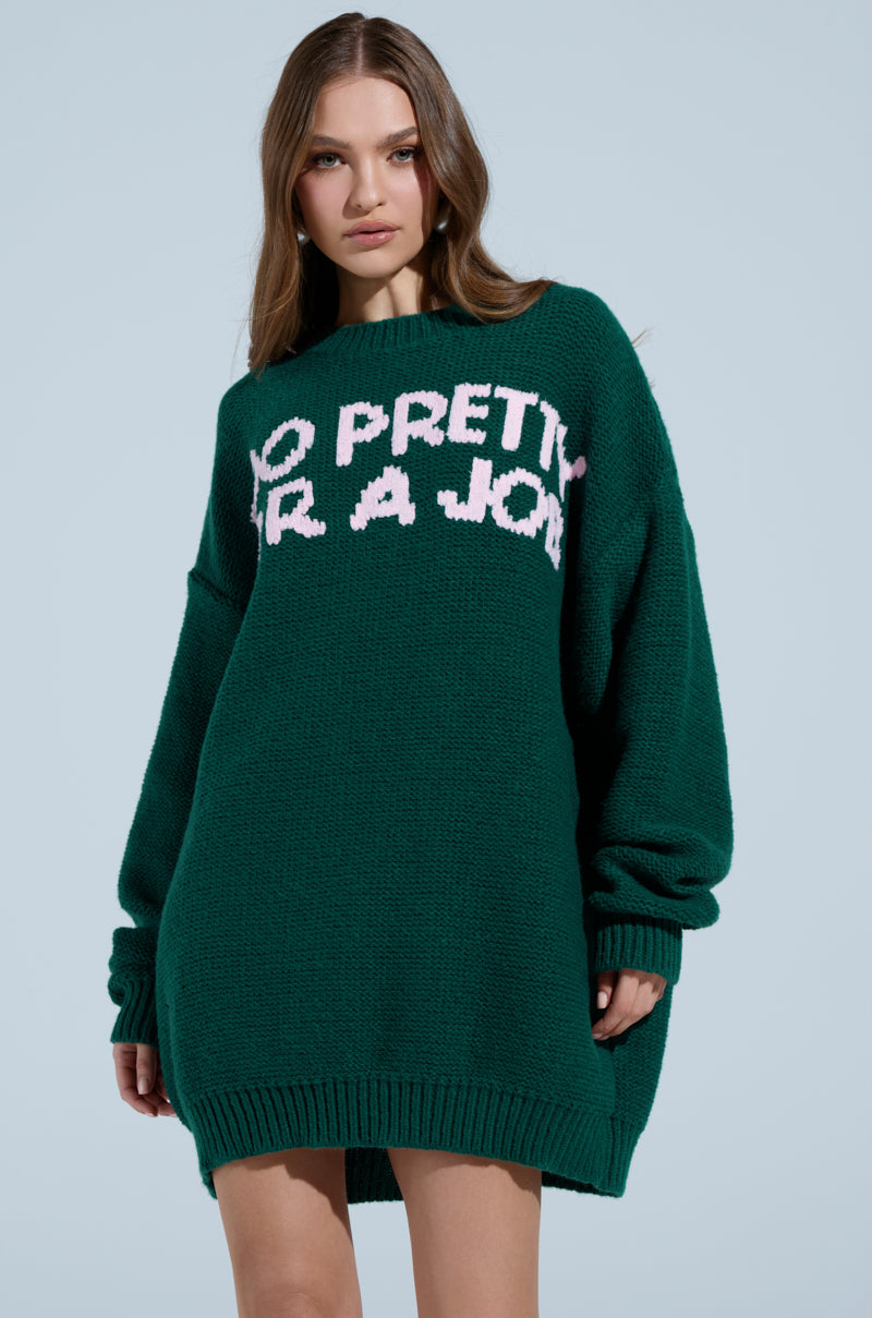 TOO PRETTY PRINTED SWEATER DRESS