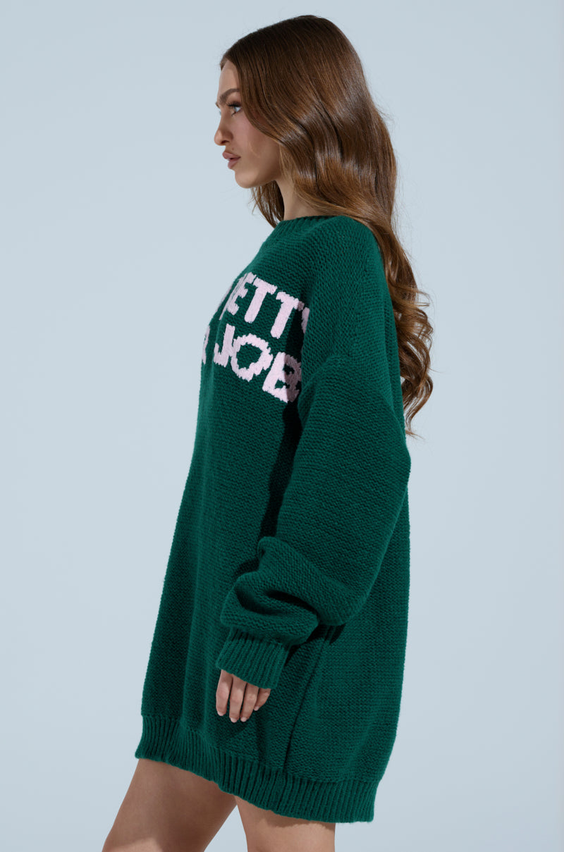 TOO PRETTY PRINTED SWEATER DRESS