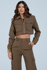 TAKE IT EASY CARGO BOMBER IN TAUPE