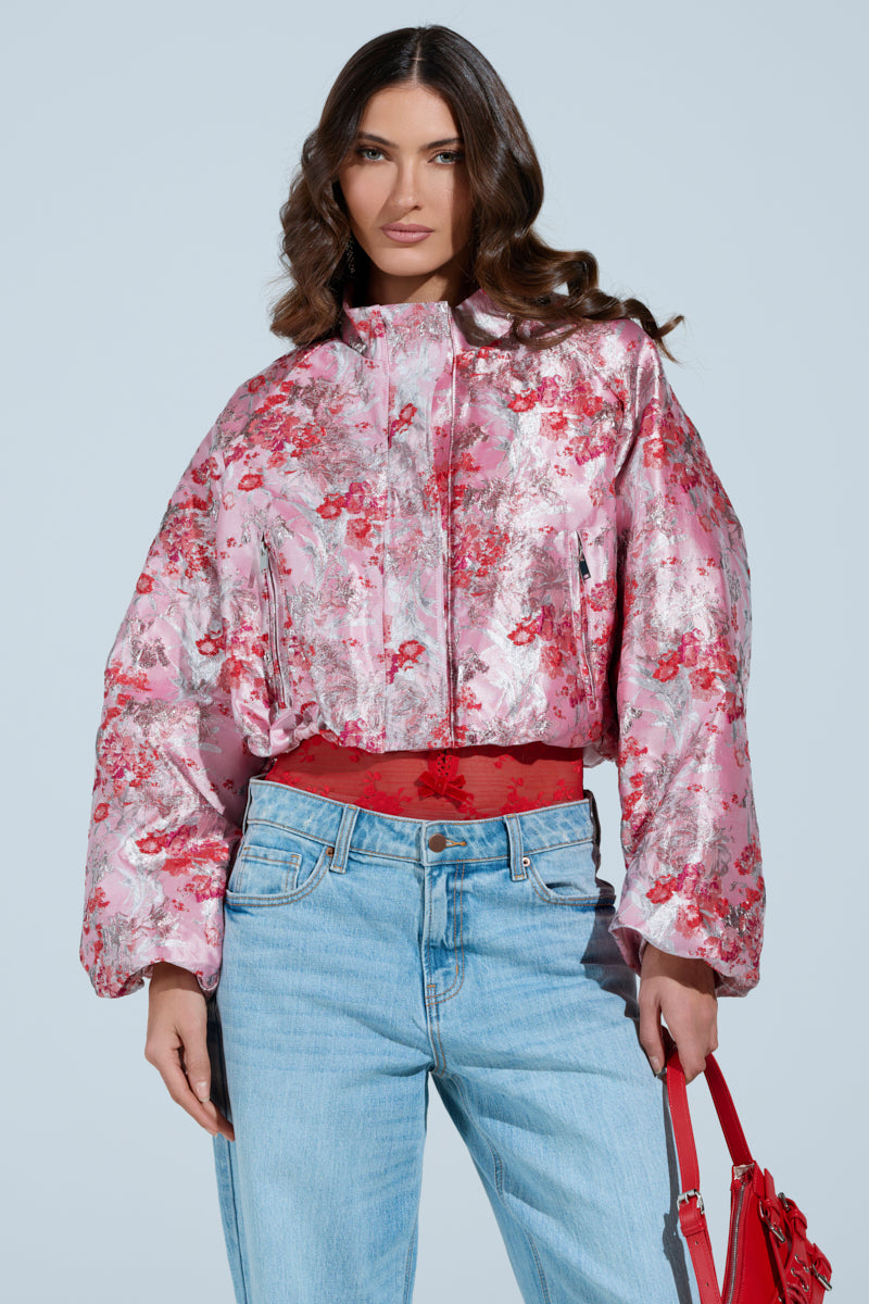 SWEET DISPOSITION BROCADE BOMBER