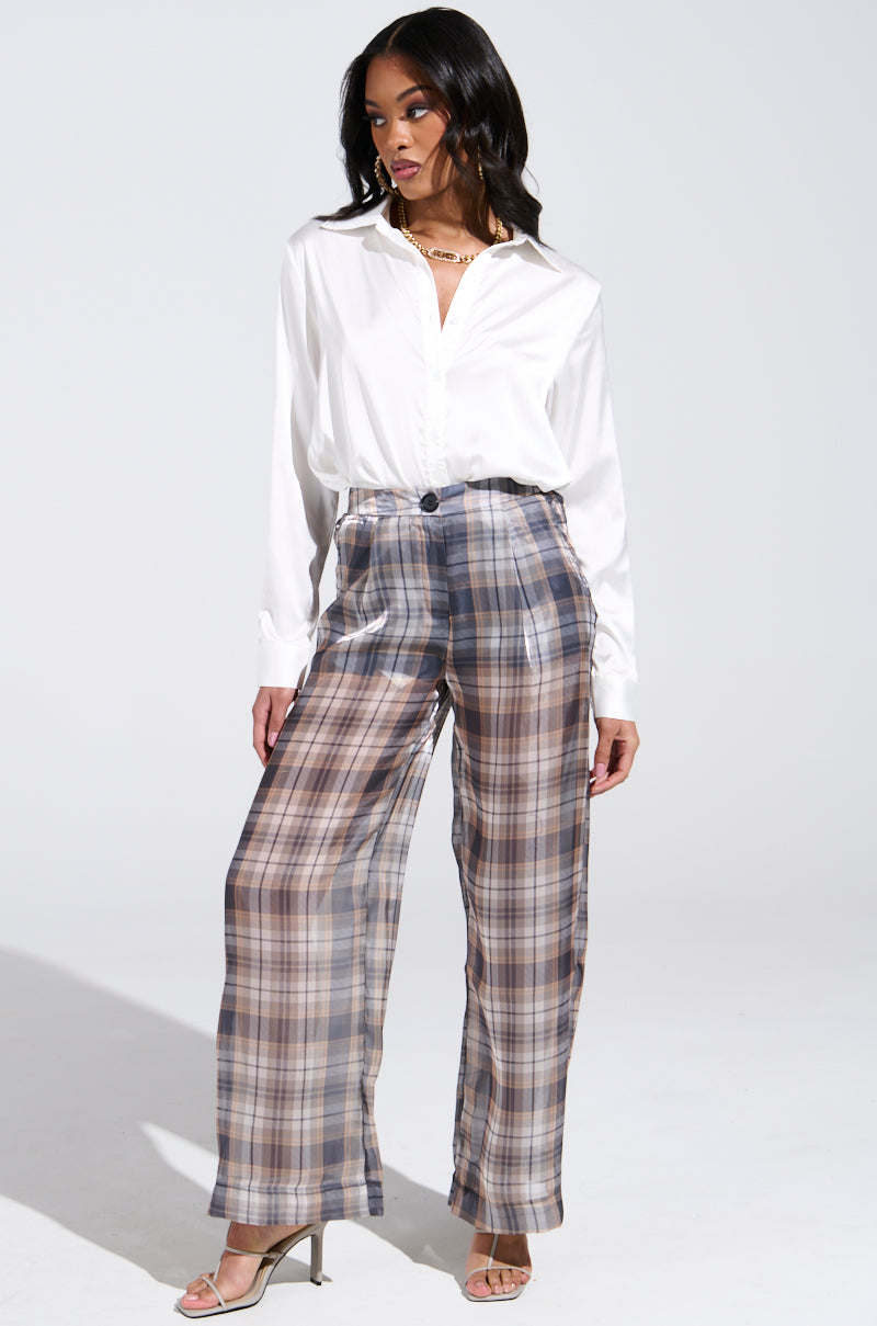PLAID ABOUT YOU SHEER PANT