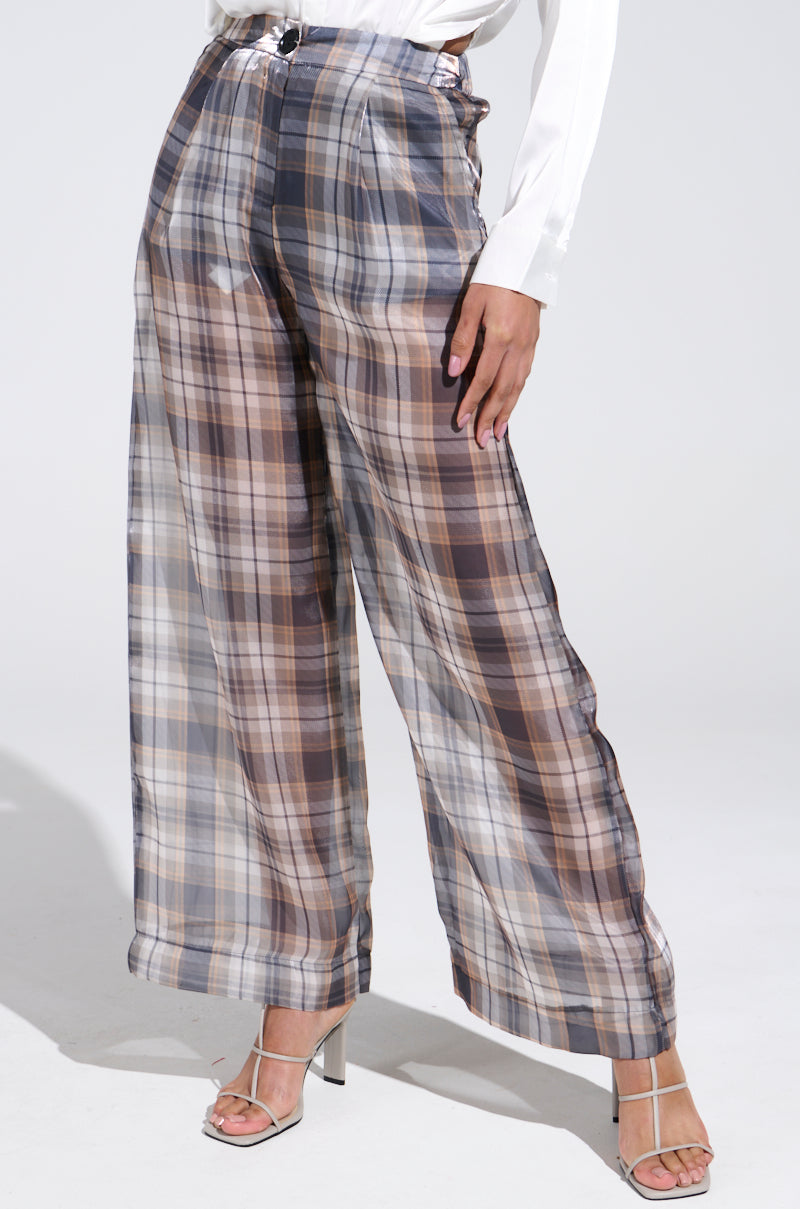 PLAID ABOUT YOU SHEER PANT