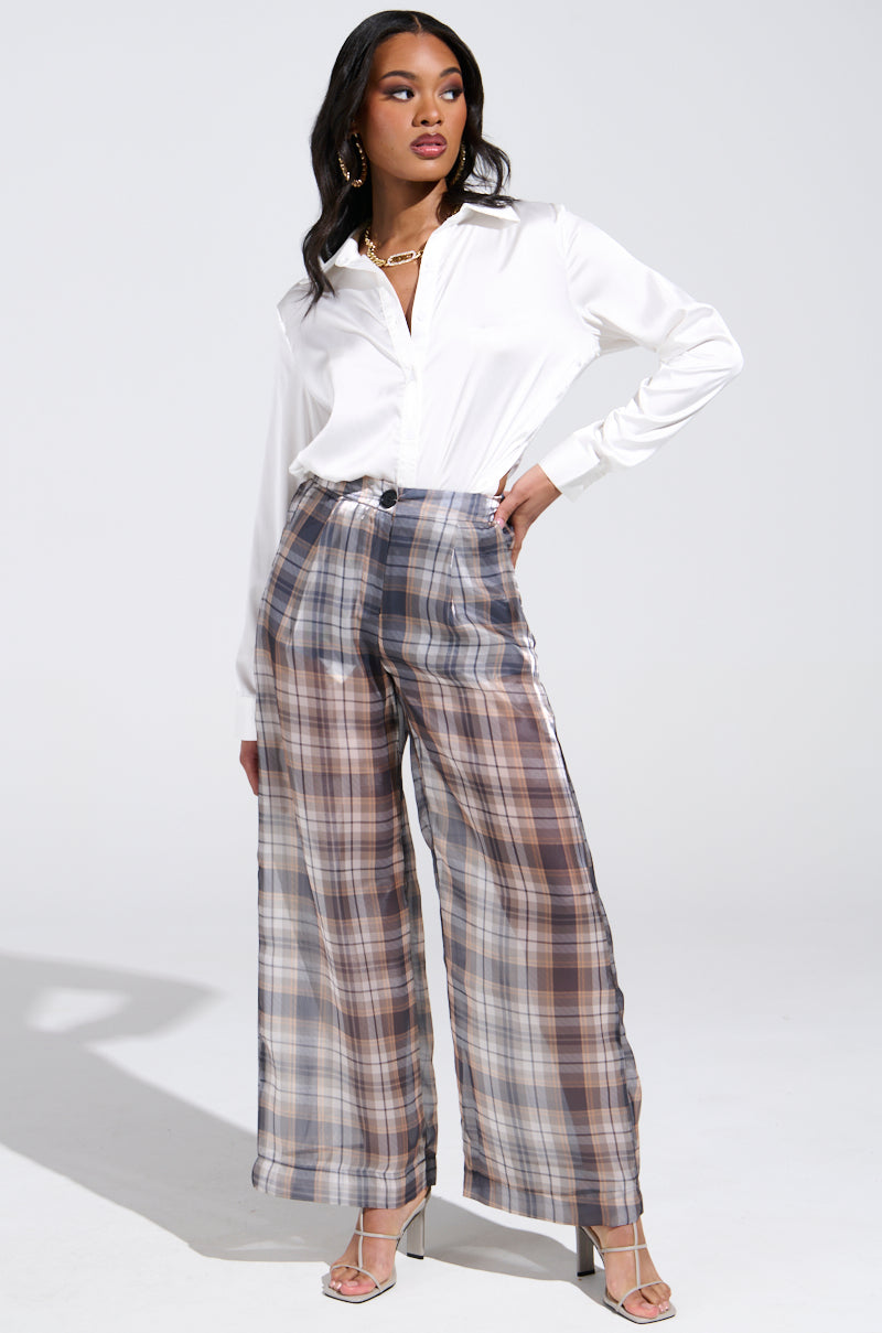 PLAID ABOUT YOU SHEER PANT