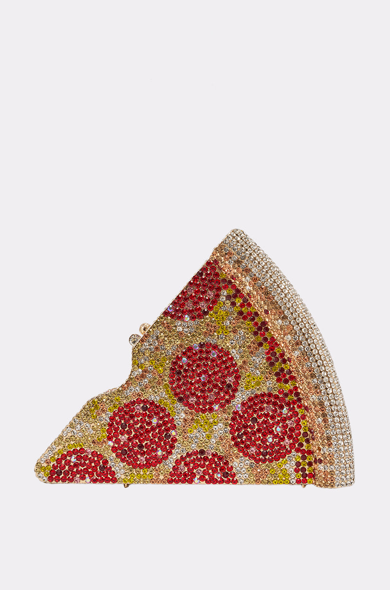 GRAB A SLICE RHINESTONE PIZZA CLUTCH