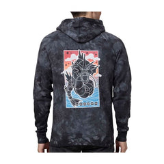 Gyarados Pokémon Take Flight Black & Gray Tie-Dye Pullover Hoodie - Adult