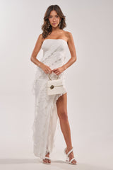 ELLA MESH TUBE DRESS IN WHITE