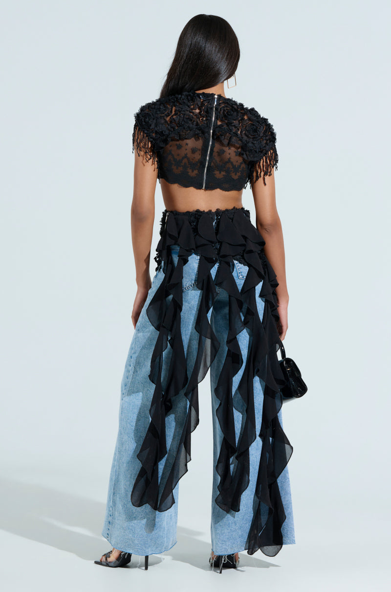 THINK ABOUT ME TOP IN BLACK